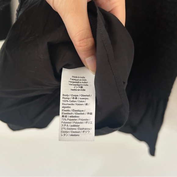 NWT J.Crew Organic Cotton Smocked Button Up Mini Black Dress Size S - Picture 6 of 6